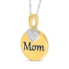Thumbnail Image 1 of Diamond Heart "Mom" Necklace 1/20 ct tw Sterling Silver & 10K Yellow Gold 18"