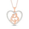 Thumbnail Image 1 of Diamond Heart Family of Three Necklace 1/5 ct tw 10K Rose Gold 18&quot;