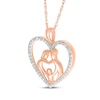 Thumbnail Image 2 of Diamond Heart Family of Three Necklace 1/5 ct tw 10K Rose Gold 18&quot;