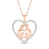 Thumbnail Image 1 of Diamond Heart Family of Four Necklace 1/5 ct tw 10K Rose Gold 18&quot;