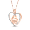 Thumbnail Image 2 of Diamond Heart Family of Four Necklace 1/5 ct tw 10K Rose Gold 18&quot;