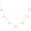 Thumbnail Image 1 of Multi-Diamond Alternating Disc Station Necklace 1/8 ct tw 10K Yellow Gold 18"
