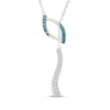 Thumbnail Image 1 of Blue & White Diamond Lariat Journey Necklace 1/10 ct tw Sterling Silver