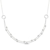 Thumbnail Image 1 of Diamond Double Strand Circle Link Necklace 1/10 ct tw Sterling Silver 18&quot;