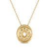 Thumbnail Image 3 of Oval-Cut Diamond Double Halo Necklace 1/2 ct tw 10K Yellow Gold 18&quot;