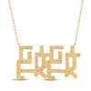 Thumbnail Image 2 of Diamond Chinese "Mother" Necklace 1/2 ct tw 18K Yellow Gold 18"