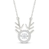 Thumbnail Image 1 of Diamond Reindeer Antler Halo Necklace 1/10 ct tw Sterling Silver