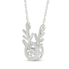 Thumbnail Image 2 of Diamond Reindeer Antler Halo Necklace 1/10 ct tw Sterling Silver