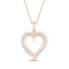 Thumbnail Image 1 of Diamond Heart Outline Necklace 1/4 ct tw 10K Rose Gold 18&quot;