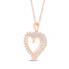 Thumbnail Image 2 of Diamond Heart Outline Necklace 1/4 ct tw 10K Rose Gold 18&quot;