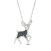 Thumbnail Image 1 of Black Diamond Reindeer Necklace 1/15 ct tw Sterling Silver 18&quot;