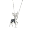 Thumbnail Image 2 of Black Diamond Reindeer Necklace 1/15 ct tw Sterling Silver 18&quot;