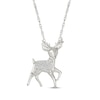 Thumbnail Image 1 of Diamond Reindeer Necklace 1/15 ct tw Sterling Silver 18&quot;