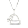 Thumbnail Image 1 of Diamond Santa Hat Necklace 1/20 ct tw Sterling Silver 18&quot;