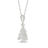 Thumbnail Image 1 of Diamond Christmas Tree Necklace 1/20 ct tw Sterling Silver 18"