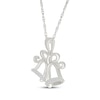 Thumbnail Image 2 of Diamond Christmas Bells Necklace 1/15 ct tw Sterling Silver 18&quot;