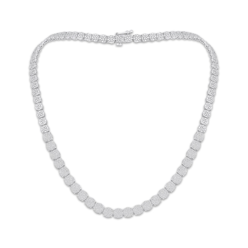 Multi-Diamond Riviera Necklace 3 ct tw 10K White Gold 18"