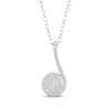 Thumbnail Image 1 of Multi-Diamond Swirl Drop Necklace 1/3 ct tw 10K White Gold 18&quot;