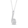 Thumbnail Image 2 of Multi-Diamond Swirl Drop Necklace 1/3 ct tw 10K White Gold 18&quot;