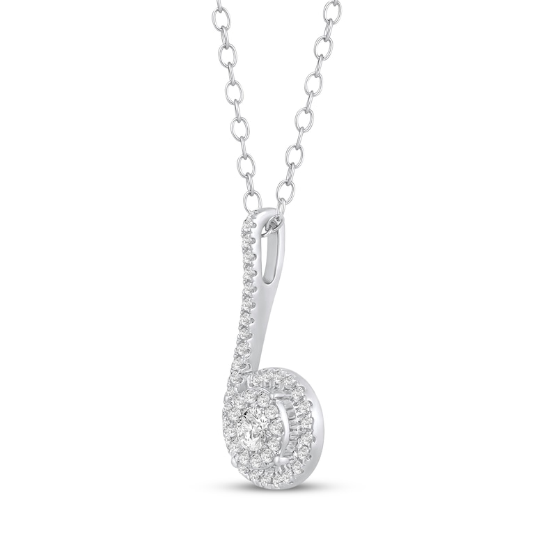 Main Image 2 of Multi-Diamond Swirl Drop Necklace 1/3 ct tw 10K White Gold 18&quot;