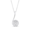 Thumbnail Image 3 of Multi-Diamond Swirl Drop Necklace 1/3 ct tw 10K White Gold 18&quot;