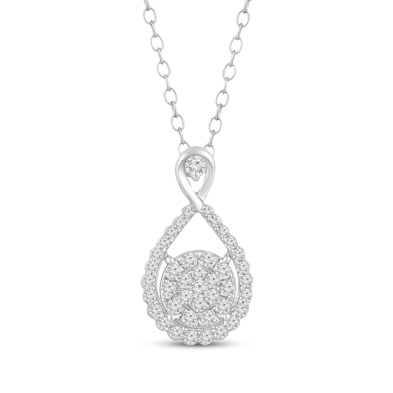 Main Image 1 of Multi-Diamond Infinity Necklace 1/2 ct tw 10K White Gold 18&quot;