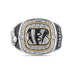 True Fans Player's Association Sterling Silver & 10K Yellow Gold Ring showcasing Joe Burrow of the Cincinnati Bengals