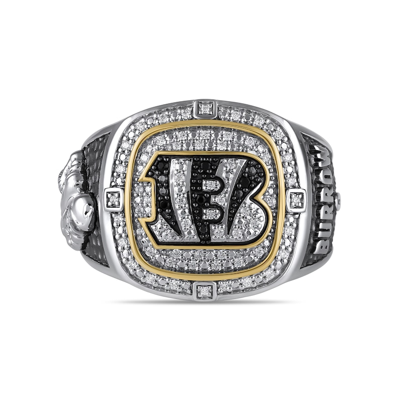 Main Image 1 of True Fans Player's Association Sterling Silver & 10K Yellow Gold Ring showcasing Joe Burrow of the Cincinnati Bengals