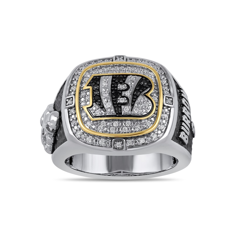 Main Image 3 of True Fans Player's Association Sterling Silver & 10K Yellow Gold Ring showcasing Joe Burrow of the Cincinnati Bengals