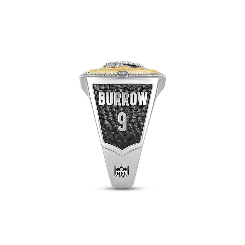 Main Image 4 of True Fans Player's Association Sterling Silver & 10K Yellow Gold Ring showcasing Joe Burrow of the Cincinnati Bengals