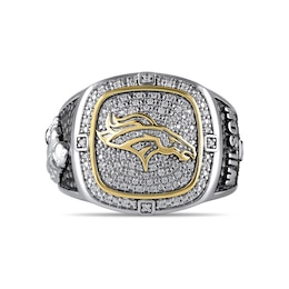 True Fans Player's Association Sterling Silver & 10K Yellow Gold Ring showcasing Russell Wilson of the Denver Broncos