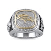 Thumbnail Image 3 of True Fans Player's Association Sterling Silver & 10K Yellow Gold Ring showcasing Russell Wilson of the Denver Broncos