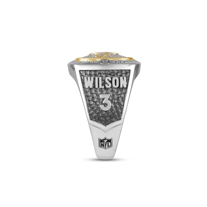 Main Image 4 of True Fans Player's Association Sterling Silver & 10K Yellow Gold Ring showcasing Russell Wilson of the Denver Broncos