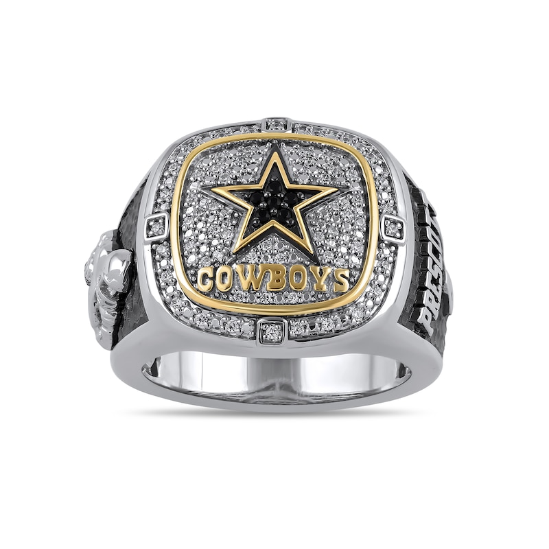 Main Image 3 of True Fans Player's Association Sterling Silver & 10K Yellow Gold Ring showcasing Dak Prescott of the Dallas Cowboys