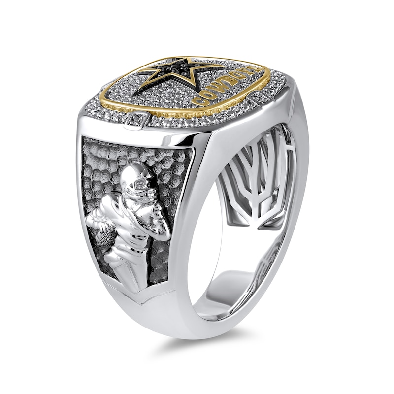 Main Image 2 of True Fans Player's Association Sterling Silver & 10K Yellow Gold Ring showcasing Micah Parsons of the Dallas Cowboys