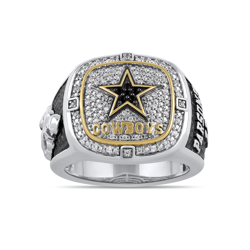 Main Image 3 of True Fans Player's Association Sterling Silver & 10K Yellow Gold Ring showcasing Micah Parsons of the Dallas Cowboys