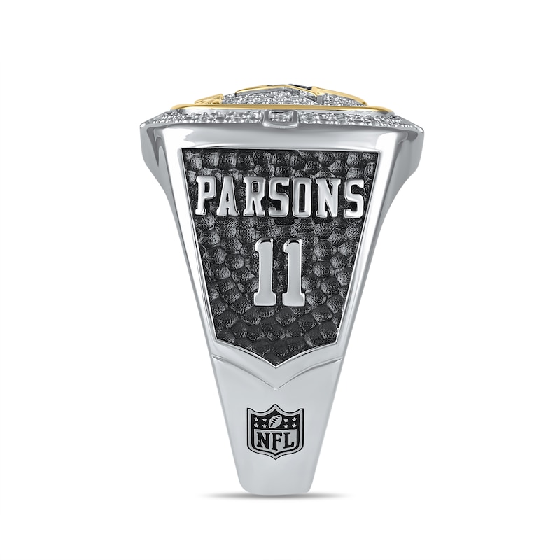 Main Image 4 of True Fans Player's Association Sterling Silver & 10K Yellow Gold Ring showcasing Micah Parsons of the Dallas Cowboys