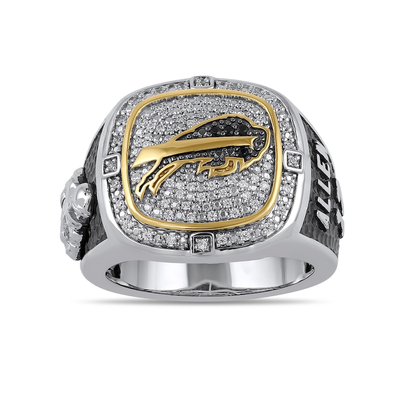 True Fans Player's Association Sterling Silver & 10K Yellow Gold Ring showcasing Josh Allen of the Buffalo Bills