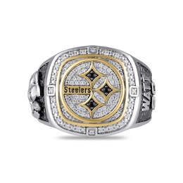 True Fans Player's Association Sterling Silver & 10K Yellow Gold Ring showcasing T.J. Watt of the Pittsburgh Steelers