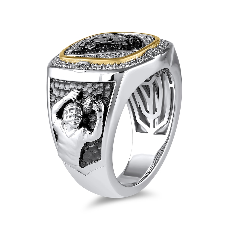 Main Image 2 of True Fans Player's Association Sterling Silver & 10K Yellow Gold Ring showcasing Davante Adams of the Las Vegas Raiders