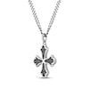 Thumbnail Image 2 of Men's Black Spinel Greek Cross Necklace Sterling Silver 24&quot;