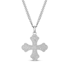 Thumbnail Image 3 of Men's Black Spinel Greek Cross Necklace Sterling Silver 24&quot;