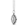 Thumbnail Image 1 of Men's Black Diamond Accent Compass Necklace Sterling Silver 24"