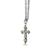 Thumbnail Image 2 of Men's Cross Necklace Sterling Silver & 14K Yellow Gold Plating 24&quot;