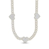 Thumbnail Image 0 of Multi-Diamond Heart Station Curb Chain Necklace 2-5/8 ct tw 10K Yellow Gold 18"