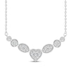 Thumbnail Image 1 of Multi-Diamond Chevron Heart Necklace 1/4 ct tw Sterling Silver 18&quot;