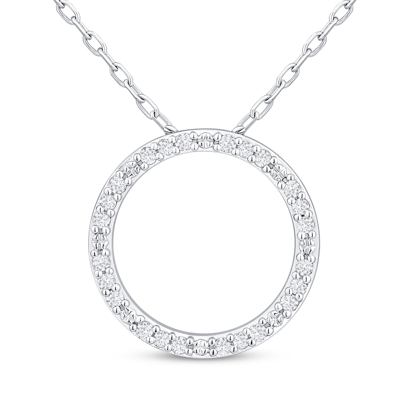 Diamond Eternity Circle Necklace 1/8 ct tw Sterling Silver 18"