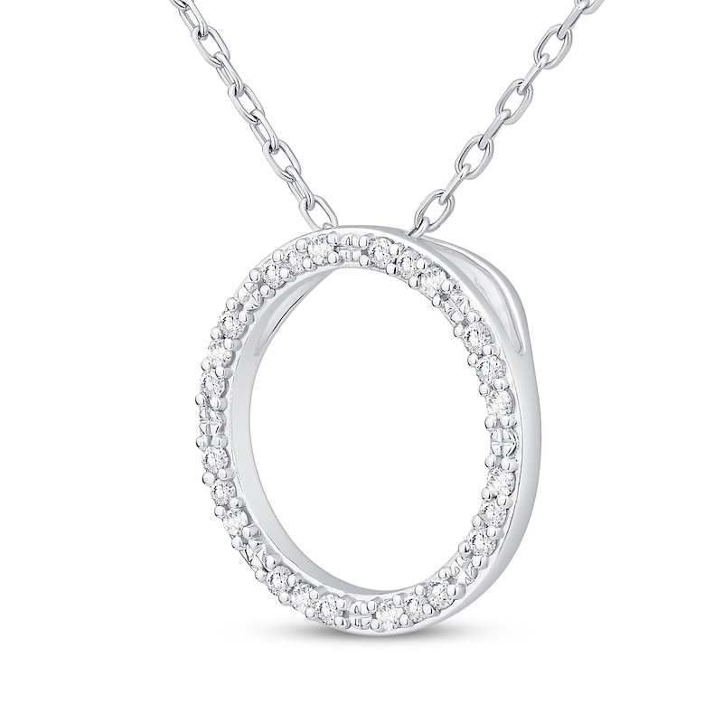 Diamond Eternity Circle Necklace 1/8 ct tw Sterling Silver 18"