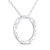 Thumbnail Image 2 of Diamond Eternity Circle Necklace 1/8 ct tw Sterling Silver 18"