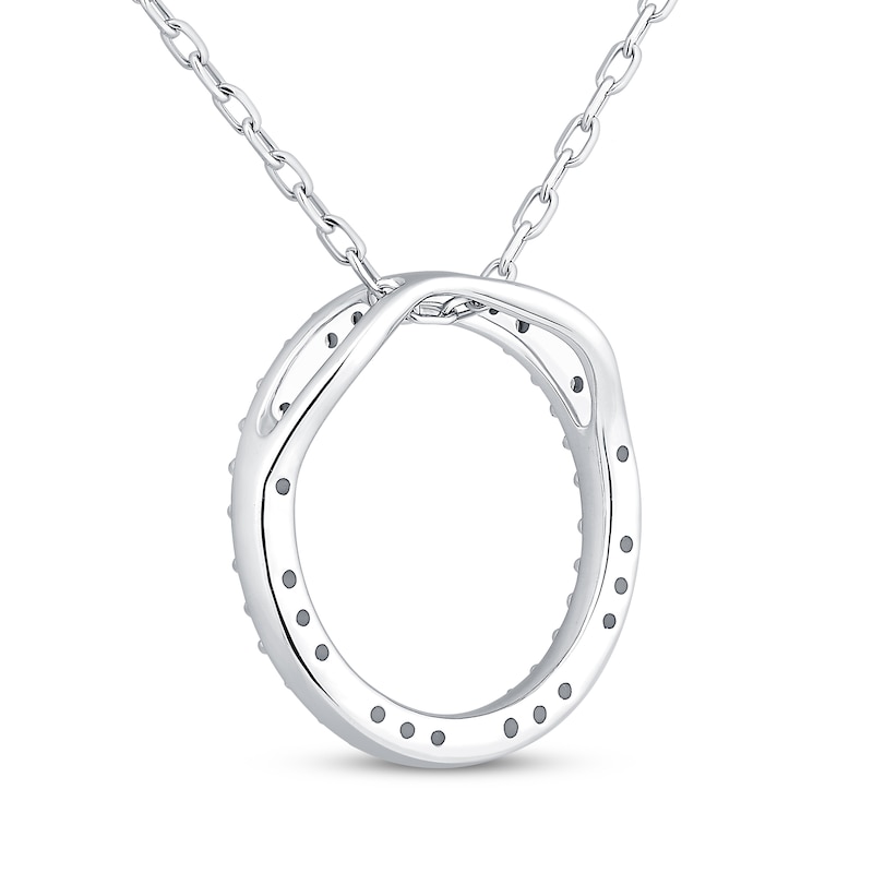 Diamond Eternity Circle Necklace 1/8 ct tw Sterling Silver 18"